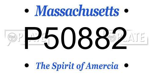 P50882 Massachusetts License Plate
