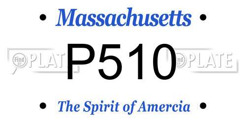 P510 Massachusetts License Plate