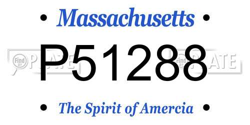 P51288 Massachusetts License Plate
