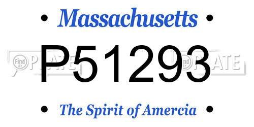 P51293 Massachusetts License Plate