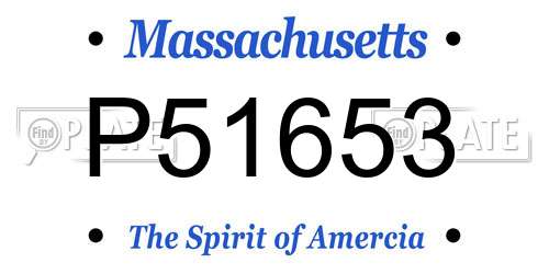 P51653 Massachusetts License Plate