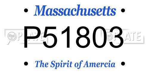 P51803 Massachusetts License Plate
