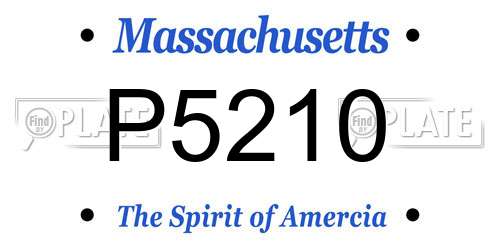 P5210 Massachusetts License Plate