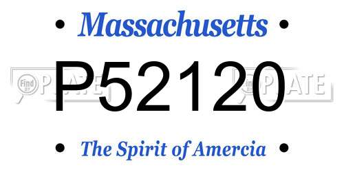 P52120 Massachusetts License Plate