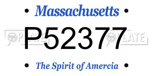 P52377 Massachusetts License Plate