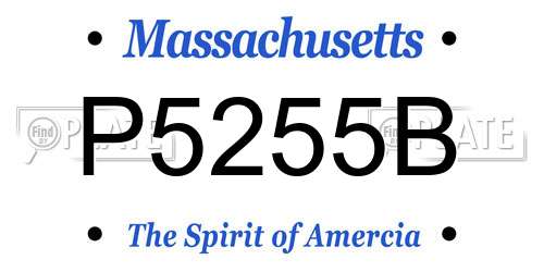 P5255B Massachusetts License Plate