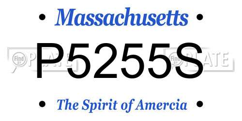 P5255S Massachusetts License Plate