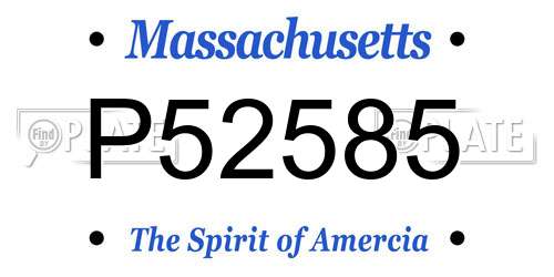 P52585 Massachusetts License Plate