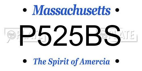 P525BS Massachusetts License Plate