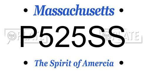P525SS Massachusetts License Plate