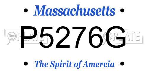 P5276G Massachusetts License Plate