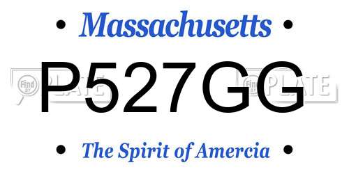 P527GG Massachusetts License Plate