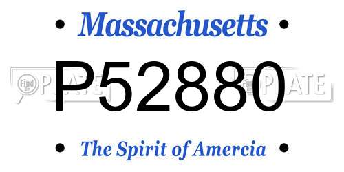 P52880 Massachusetts License Plate