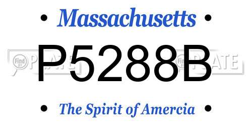 P5288B Massachusetts License Plate
