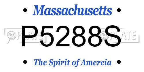 P5288S Massachusetts License Plate
