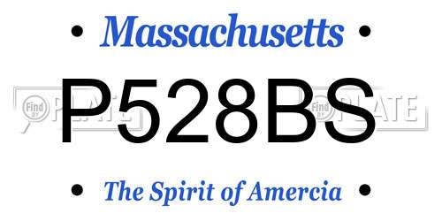 P528BS Massachusetts License Plate