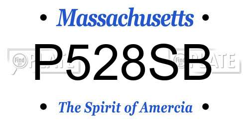 P528SB Massachusetts License Plate