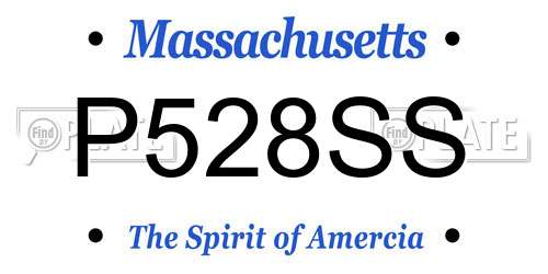 P528SS Massachusetts License Plate