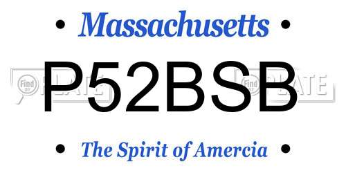 P52BSB Massachusetts License Plate