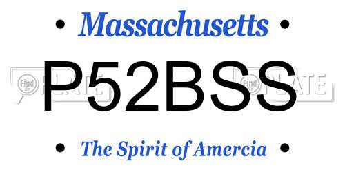 P52BSS Massachusetts License Plate