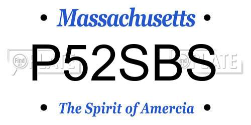 P52SBS Massachusetts License Plate
