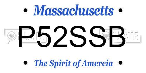 P52SSB Massachusetts License Plate