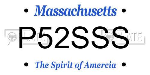 P52SSS Massachusetts License Plate