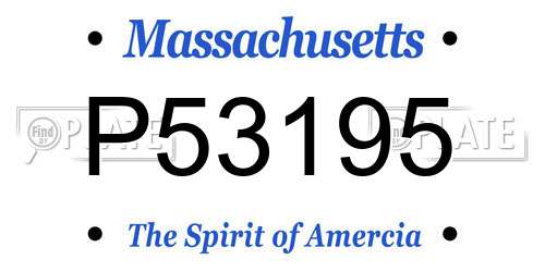 P53195 Massachusetts License Plate