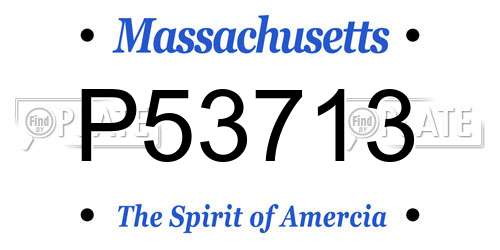 P53713 Massachusetts License Plate