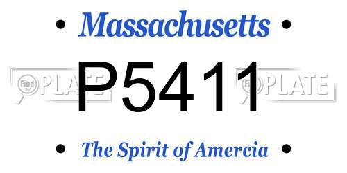 P5411 Massachusetts License Plate