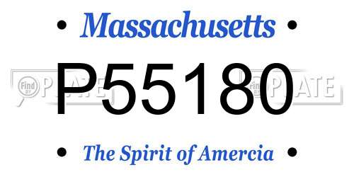 P55180 Massachusetts License Plate