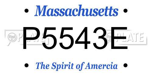 P5543E Massachusetts License Plate