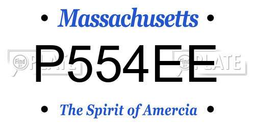 P554EE Massachusetts License Plate