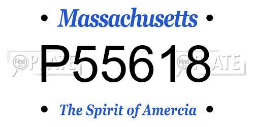 P55618 Massachusetts License Plate