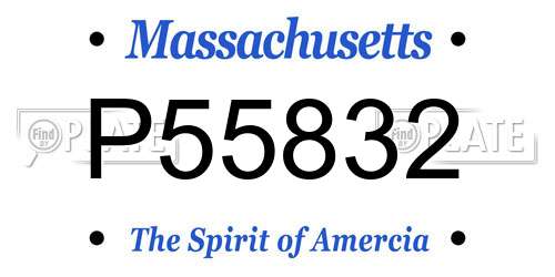 P55832 Massachusetts License Plate