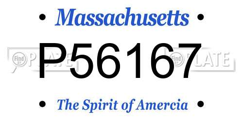 P56167 Massachusetts License Plate
