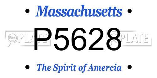 P5628 Massachusetts License Plate