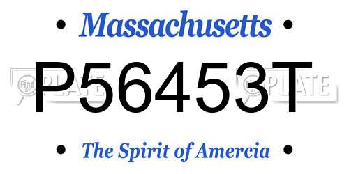 P56453T Massachusetts License Plate