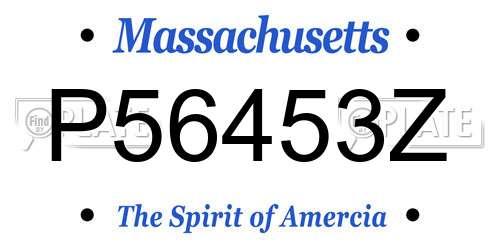 P56453Z Massachusetts License Plate