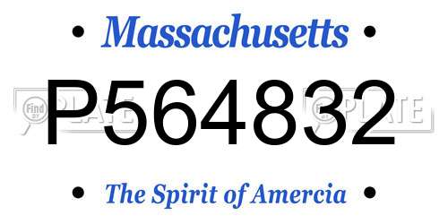 P564832 Massachusetts License Plate