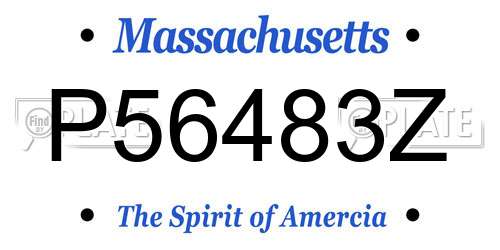 P56483Z Massachusetts License Plate
