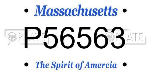 P56563 Massachusetts License Plate