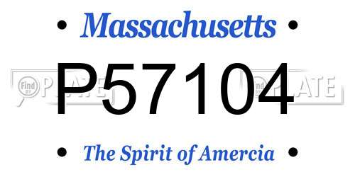 P57104 Massachusetts License Plate