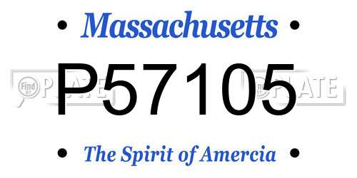 P57105 Massachusetts License Plate
