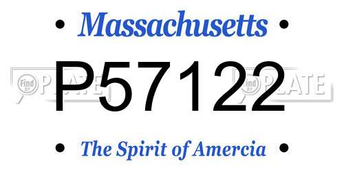 P57122 Massachusetts License Plate