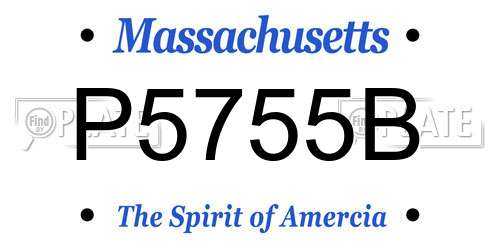 P5755B Massachusetts License Plate