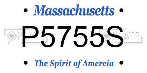 P5755S Massachusetts License Plate