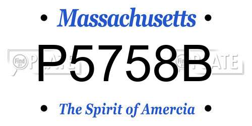 P5758B Massachusetts License Plate