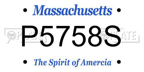 P5758S Massachusetts License Plate
