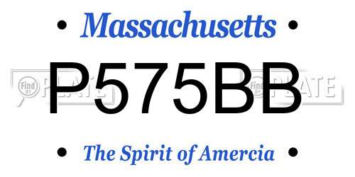 P575BB Massachusetts License Plate